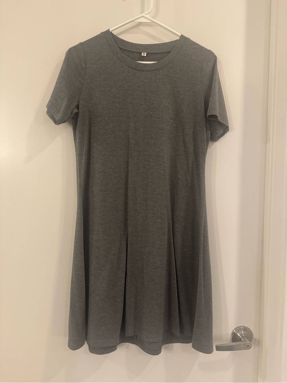Classic Grey Short-Sleeve Swing Dress